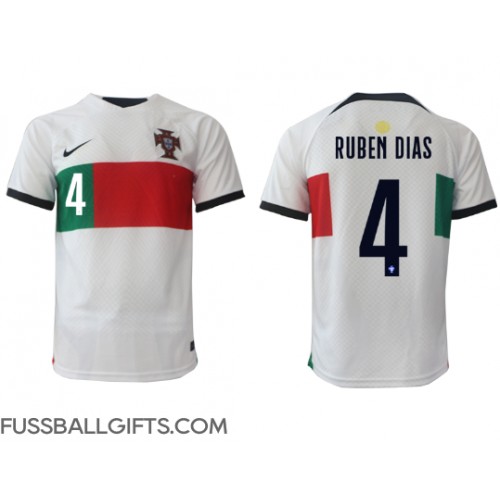 Portugal Ruben Dias #4 Fußballbekleidung Auswärtstrikot WM 2022 Kurzarm